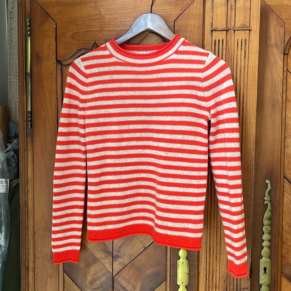 Alex Mill Wool and Cashmere Roll Neck Striped Sweater.